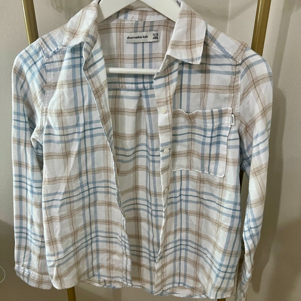 Abercrombie kids flannel button Girls top size 11/12